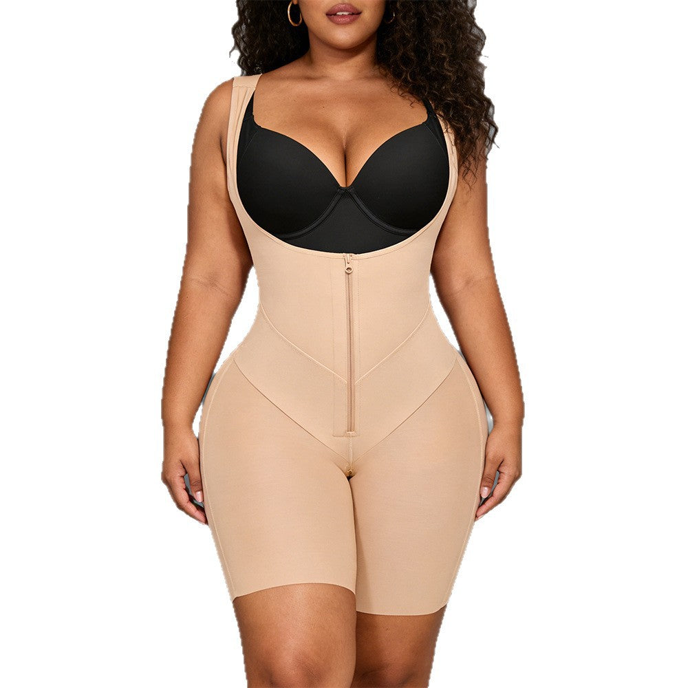 Waist Trainer Shaping Bodysuit with 2-Side Compression Straps, Tummy Control, Hip Lifting, Slimming Fit, Body Sculpting Underwear