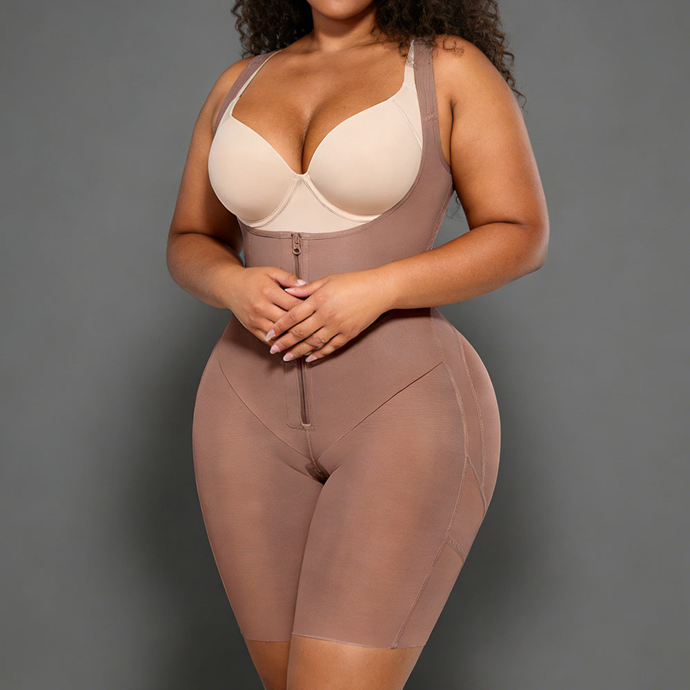 Waist Trainer Shaping Bodysuit with 2-Side Compression Straps, Tummy Control, Hip Lifting, Slimming Fit, Body Sculpting Underwear