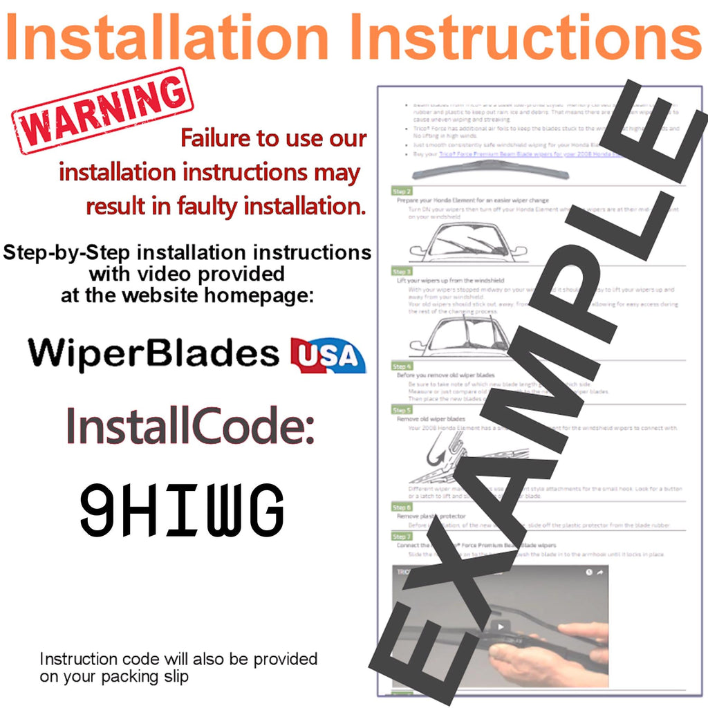 2015 Nissan Juke Wiper Blades w/2yr Wear Warranty (Set of 3) w/Rear Beam Wipers