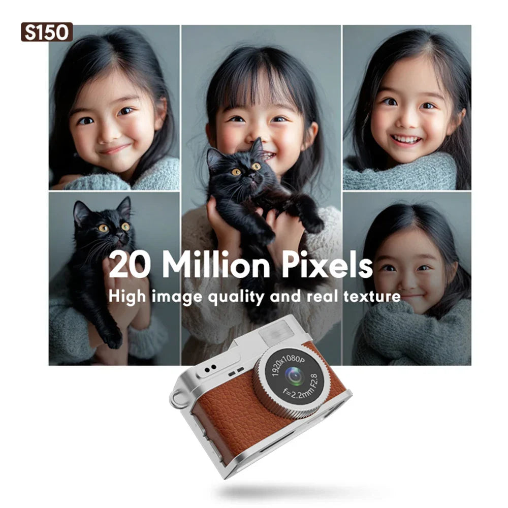 Mini Retro Digital Camera Brown